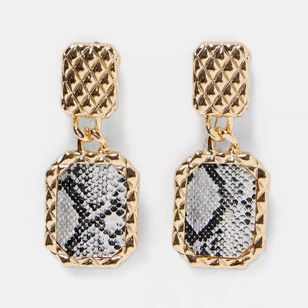 Snake Print drop earrings